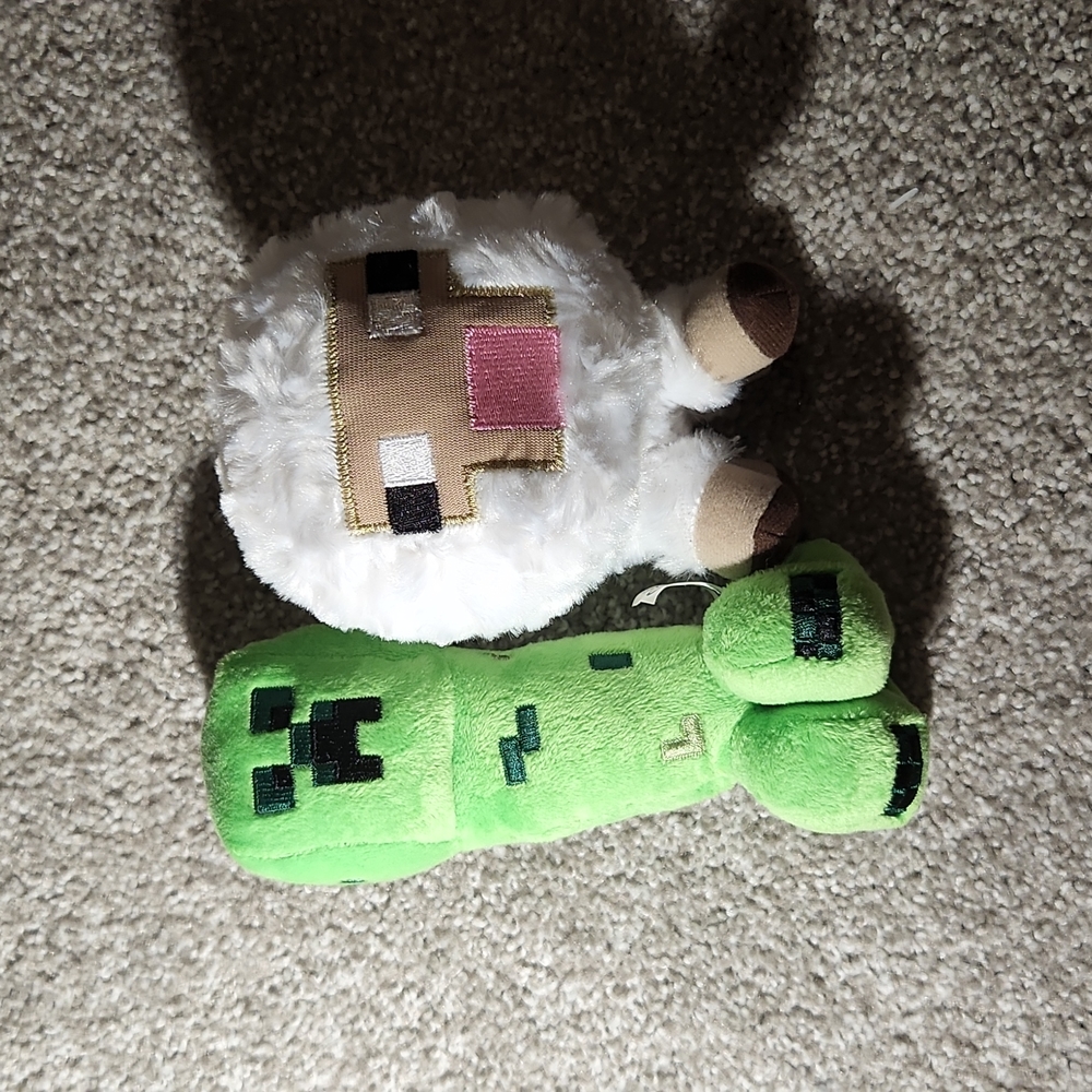 Two Minecraft Plushies